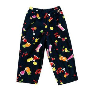 Briggs New York Women High Rise Capri Fun Travel Pants With Fruit Cocktail Print